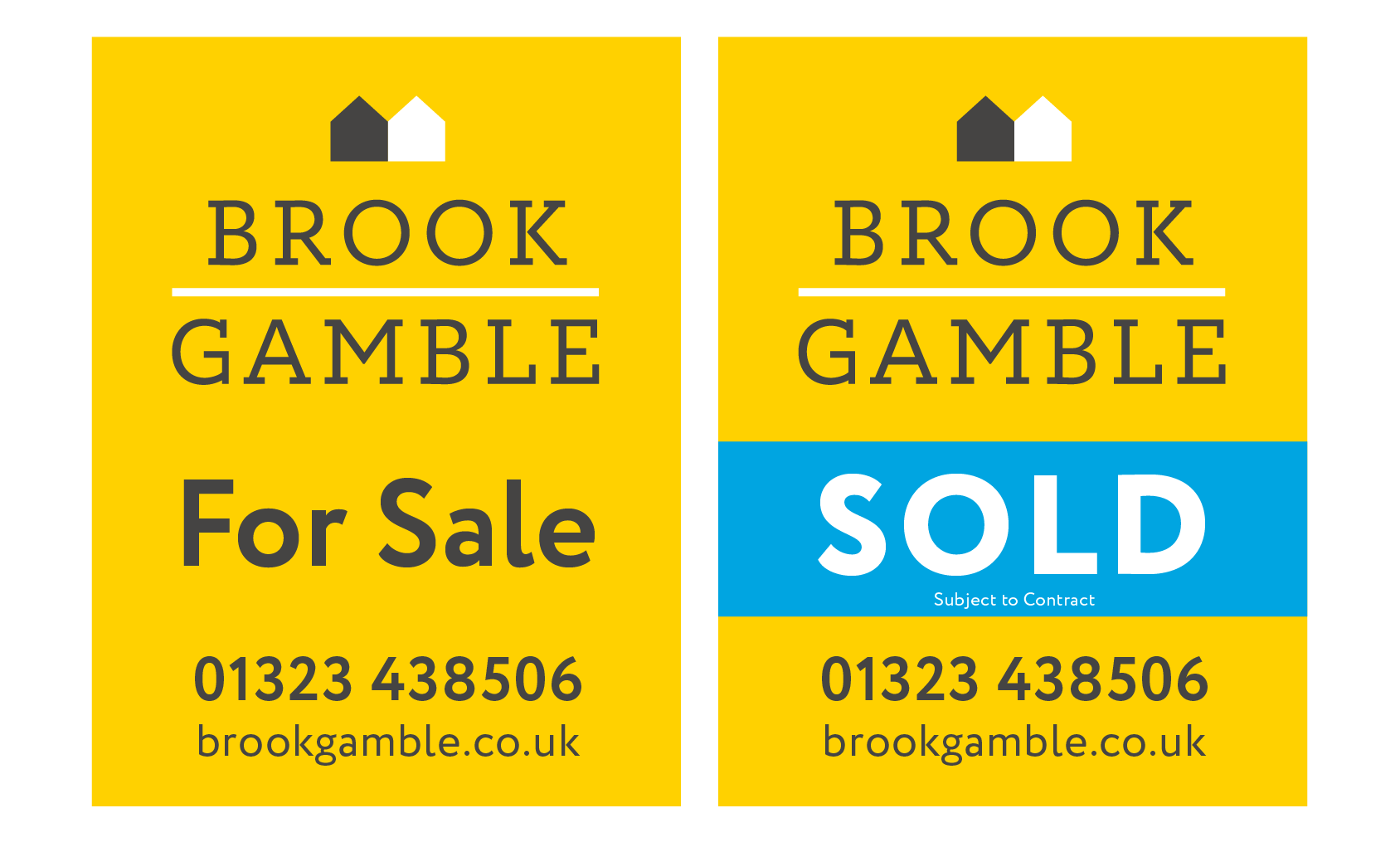 Brook Gamble Eastbourne Estate Agents Signage Design For Sale & Sold Boards