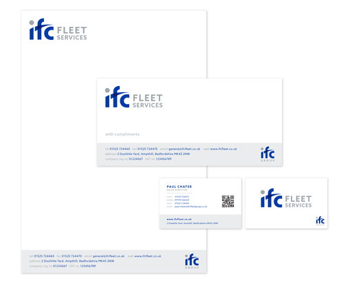 IFC Stationery, business card, letterhead, comp slip design