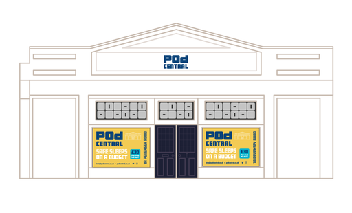 Pod Central Shop front sign design in St Leonards, East Sussex